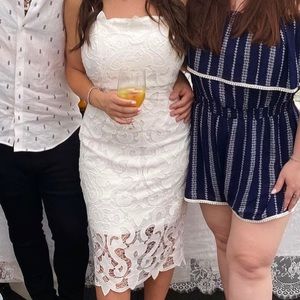 Bardot Lina Lace Sheath Dress White M 8